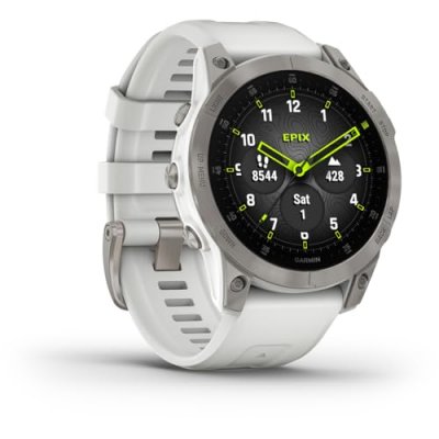 GARMIN  Epix Sapphire Titane - Montre GPS Silver Bracelet Blanc Unique