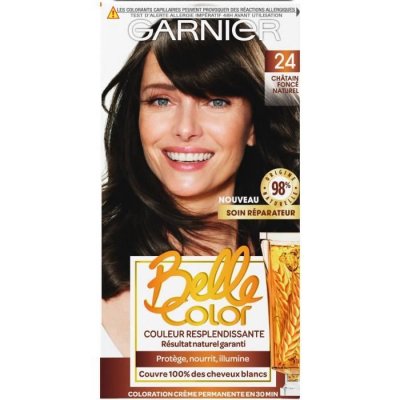 BELLE COLOR Garnier Coloration N&deg;24 Ch&acirc;tain Fonc&eacute; Naturel - Lot de 2