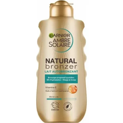 GARNIER  Lait autobronzant hydratant et apaisant - Pour un teint naturel hal&eacute; et lumineux - 200 ml