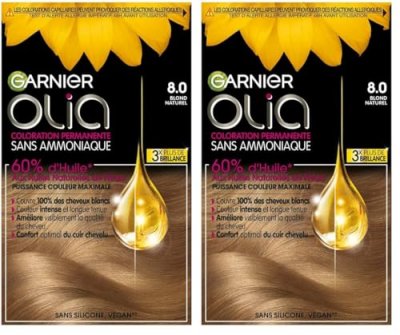 OLIA GARNIER  Coloration permanente sans ammoniaque - 8.0 Blond naturel 
