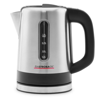 GASTROBACK  Design Mini bouilloire 1 L 2200 W Noir, Acier inoxydable