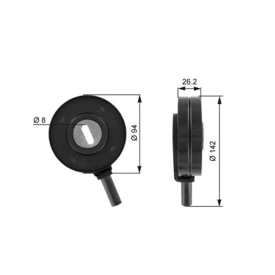 GATES Galet tendeur (courroie d'accessoire) T36022 PEUGEOT BOXER