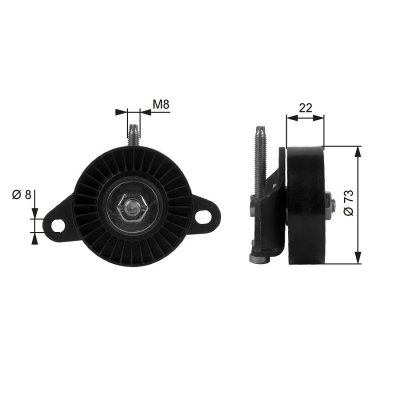 GATES  Galet tendeur (courroie d'accessoire) T38056 FORD FIESTA