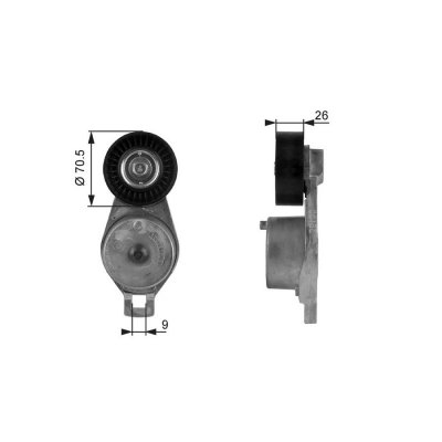 GATES  Galet tendeur (courroie d'accessoire) T38185 JEEP WRANGLER