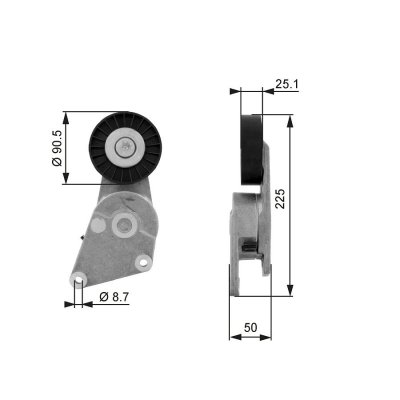 GATES  Galet tendeur (courroie d'accessoire) T38234 PEUGEOT 306