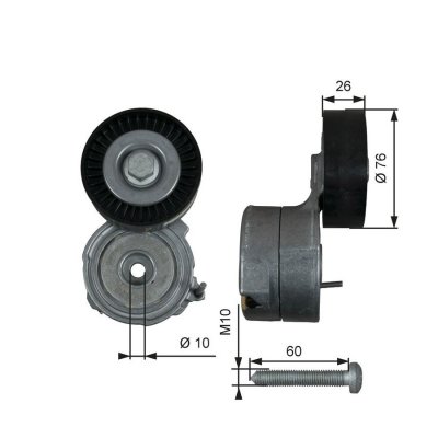 GATES  Galet tendeur (courroie d'accessoire) T38423 AUDI A4