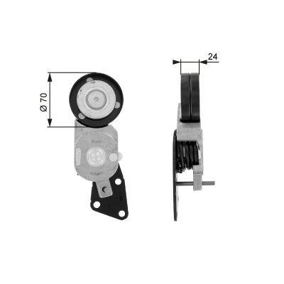 GATES  Galet tendeur (courroie d'accessoire) T38426 VOLKSWAGEN POLO