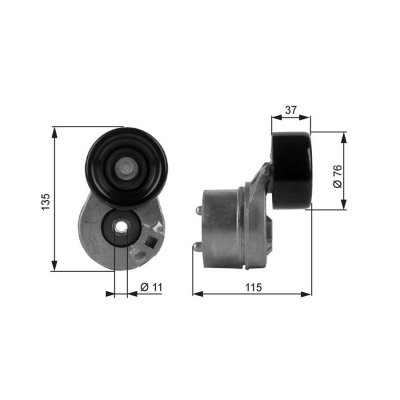 GATES  Galet tendeur (courroie d'accessoire) T38431 FORD TRANSIT