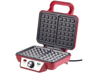 ROSENSTEIN & SOHNE Gaufrier 1000 W &agrave; temp&eacute;rature r&eacute;glable en continu et rev&ecirc;tement antiadh&eacute;sif