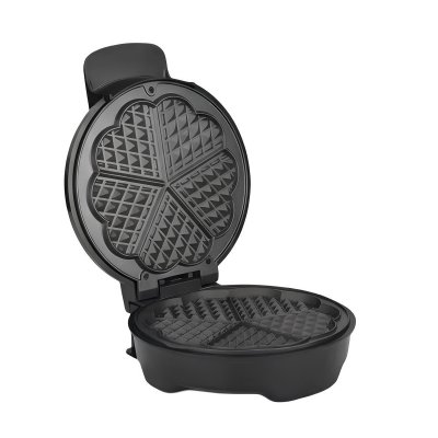 AVIZAR Gaufrier &Eacute;lectrique 1000w Double Plaque En Forme De C&acute;ur Antiadh&eacute;sive Noir