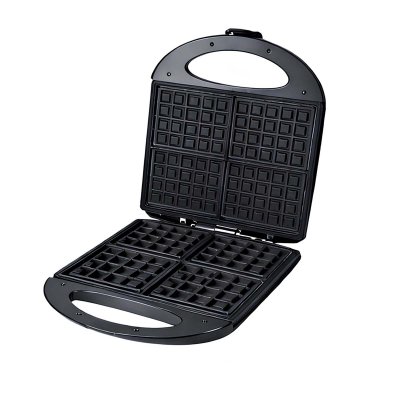 AVIZAR Gaufrier Electrique 1400W Double Plaque Rev&ecirc;tement Antiadh&eacute;sif Noir