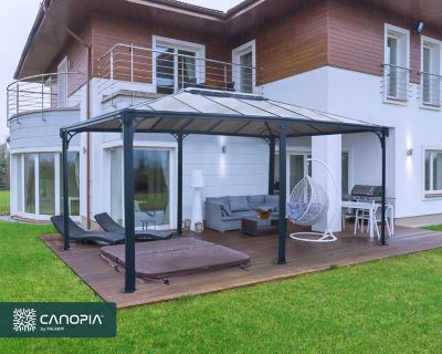 PALRAM Gazebo de jardin 493x359cm gris  - 704672 - martinique 704672