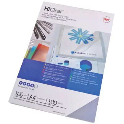 GENERIQUE GBC CE012480 Lot de 100 Plats de couverture HiClear Transparent