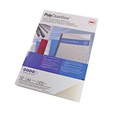GBC  Couverture de reliure PolyClearView, A4, 0,35 mm Aluminium