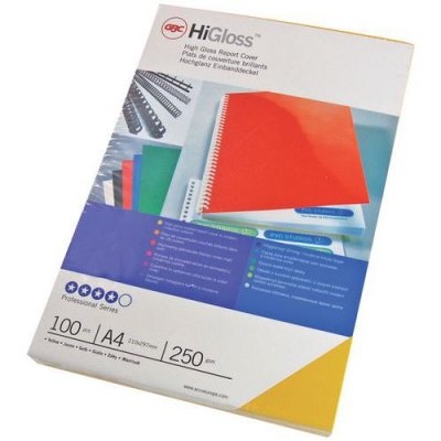 GBC  HiGloss Pack de 100 Couvertures Reliure Blanc