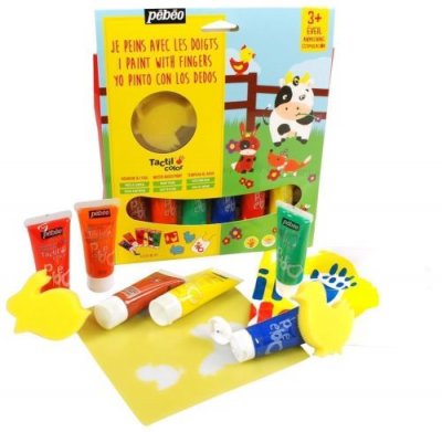PEBEO Gedeo Arty's - Kit gouache aux doigts 6 tubes 20 ml animaux Les animaux de la ferme