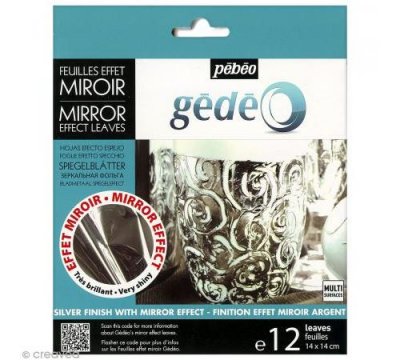  Gedeo paquet de 12 feuilles effet miroir argent