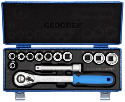 GEDORE  D 19 KMU-20 Cl&eacute; &agrave; douilles avec jeu de douilles 1/2