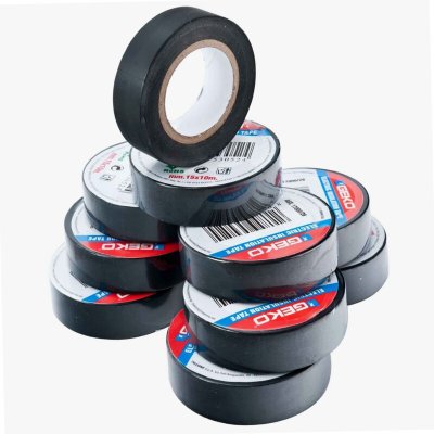 GEKO  - Ruban adh&eacute;sif noir 10 rouleaux 15mm x 10m Geco - Noir