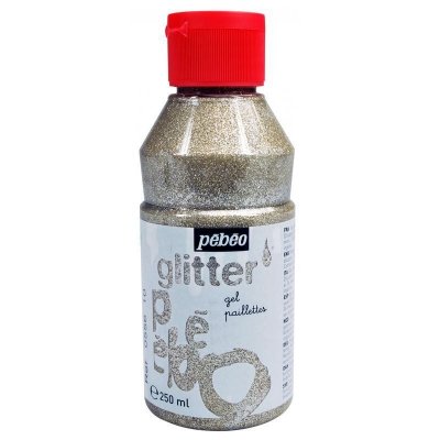 PEBEO Gel &agrave; paillettes finition brillante - argent - 250 ml 055610
