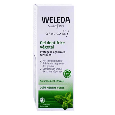 WELEDA Gel Dentifrice Vegetal 75ml Go&ucirc;t menthe verte 
