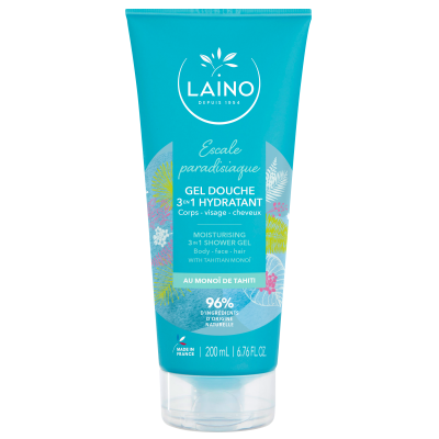 LAINO Gel Douche Escale Paradisiaque 3en1 Hydratant Au Mono&iuml;  - Le Flacon De 200ml