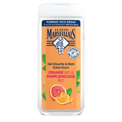 LE PETIT MARSEILLAIS Gel douche et bain extra doux, orange et pamplemousse bio