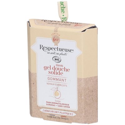 RESPECTUEUSE Gel douche solide bio Gommant Corps 75g Parfum Amande 