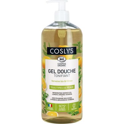 COSLYS Gel douche verveine et citron bio 1L 