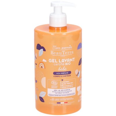 BEAUTERRA Gel Lavant B&eacute;b&eacute; Bio 250ml Peaux Sensibles Corps et Cheveux 