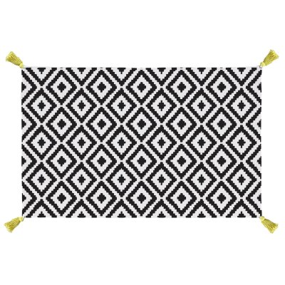 GELCO DESIGN  KYLA Tapis de Bain, Coton, Blanc/Noir, 80 x 50 x 0,4cm