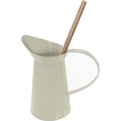 GELCO DESIGN Gelco Pot &agrave; Balai, M&eacute;tal et Bois, Ivoire, 20,5 x 12,5 x 36 cm