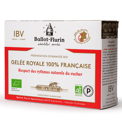 BALLOT FLURIN Gel&eacute;e Royale fran&ccedil;aise Pr&eacute;paration Dynamis&eacute;e 10 ampoules de 