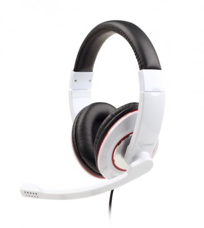 GEMBIRD  MHS-001-GW - Micro-casque - circum-aural - filaire - blanc brillant 