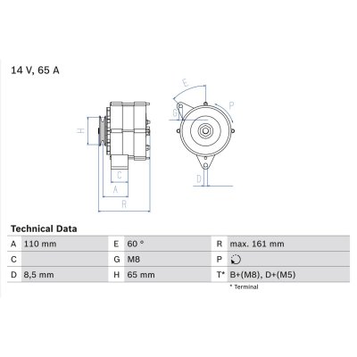 BOSCH G&eacute;n&eacute;rateur de courant triphas&eacute;  0 986 034 230