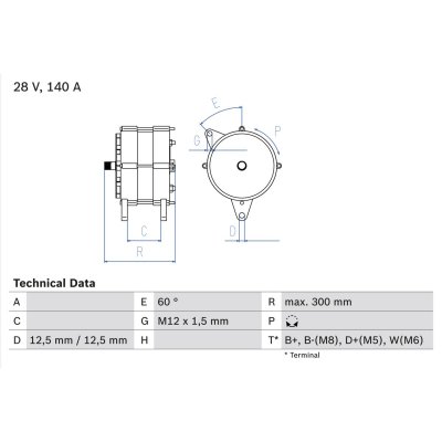 BOSCH G&eacute;n&eacute;rateur de courant triphas&eacute;  0 986 045 990