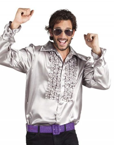 BOLAND G&eacute;n&eacute;rique Chemise Disco Argent&eacute;e Homme Taille L