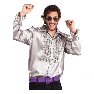 GENERIQUE G&eacute;n&eacute;rique Chemise Disco Argent&eacute;e Homme Taille M