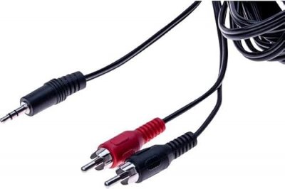 GENERIQUE  Cordon Jack 3 5mm M vers 2 x RCA M 5m Noir