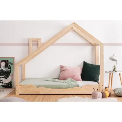 ADEKO KIDS G&eacute;n&eacute;rique Lit Enfant cabane en Bois 70 x 140 cm et sommier