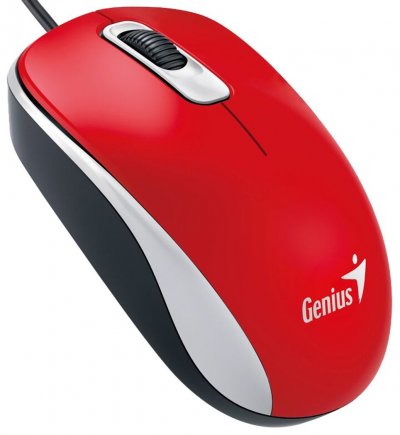 GENIUS  DX-110 - Souris - droitiers et gauchers - optique - 3 boutons - filaire - USB - rouge 