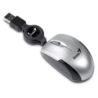 GENIUS  Micro Traveler - Souris - optique - 3 boutons - filaire - USB - argent 