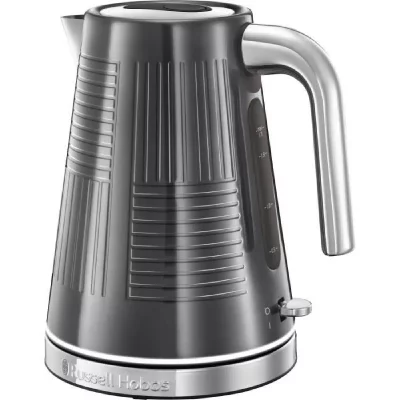 RUSSELL HOBBS Geo Steel 25240-70 - Bouilloire - 1.7 litres - 2.4 kWatt - gris m&eacute;tallurgique avec des accents polis