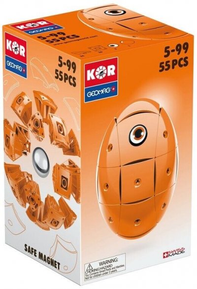 GEOMAG  KOR 671 Color Orange, Jeu de Construction, 55 Pi&egrave;ces