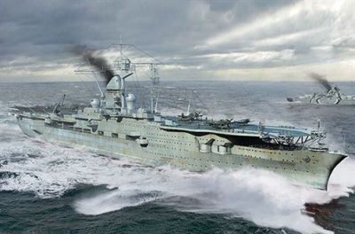  German Navy Aircraft Carrier Dkm Peter Strasser- 1:700e - Trumpeter