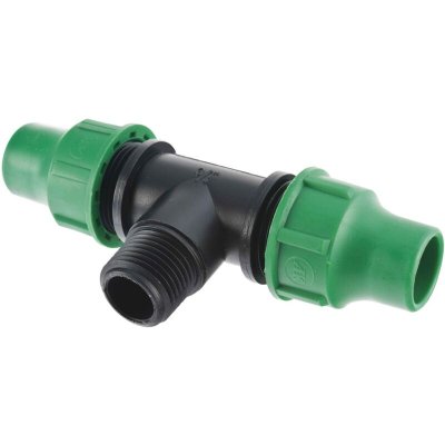 JARDIBRIC GF 06600 Raccord pour Tuyau avec 2 T&ecirc;tes + 1 Sortie M&acirc;le Noir 16 mm