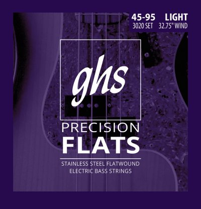 GHS  3020 - Jeu De Cordes Basse Short Scale - Light 45-95