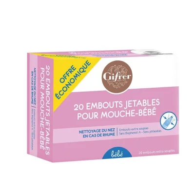 GIFRER  B&eacute;b&eacute; - Recharge Mouche B&eacute;b&eacute; Embouts Extra Souples, 20 unit&eacute;s