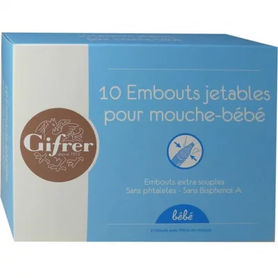 GIFRER  embouts mouche-b&eacute;b&eacute;&eacute;lectrique jetables 10 embouts