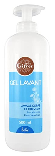 GIFRER  Gel Lavant Corps & Cheveux B&eacute;b&eacute; 500 ml - Flacon-Pompe 500 ml